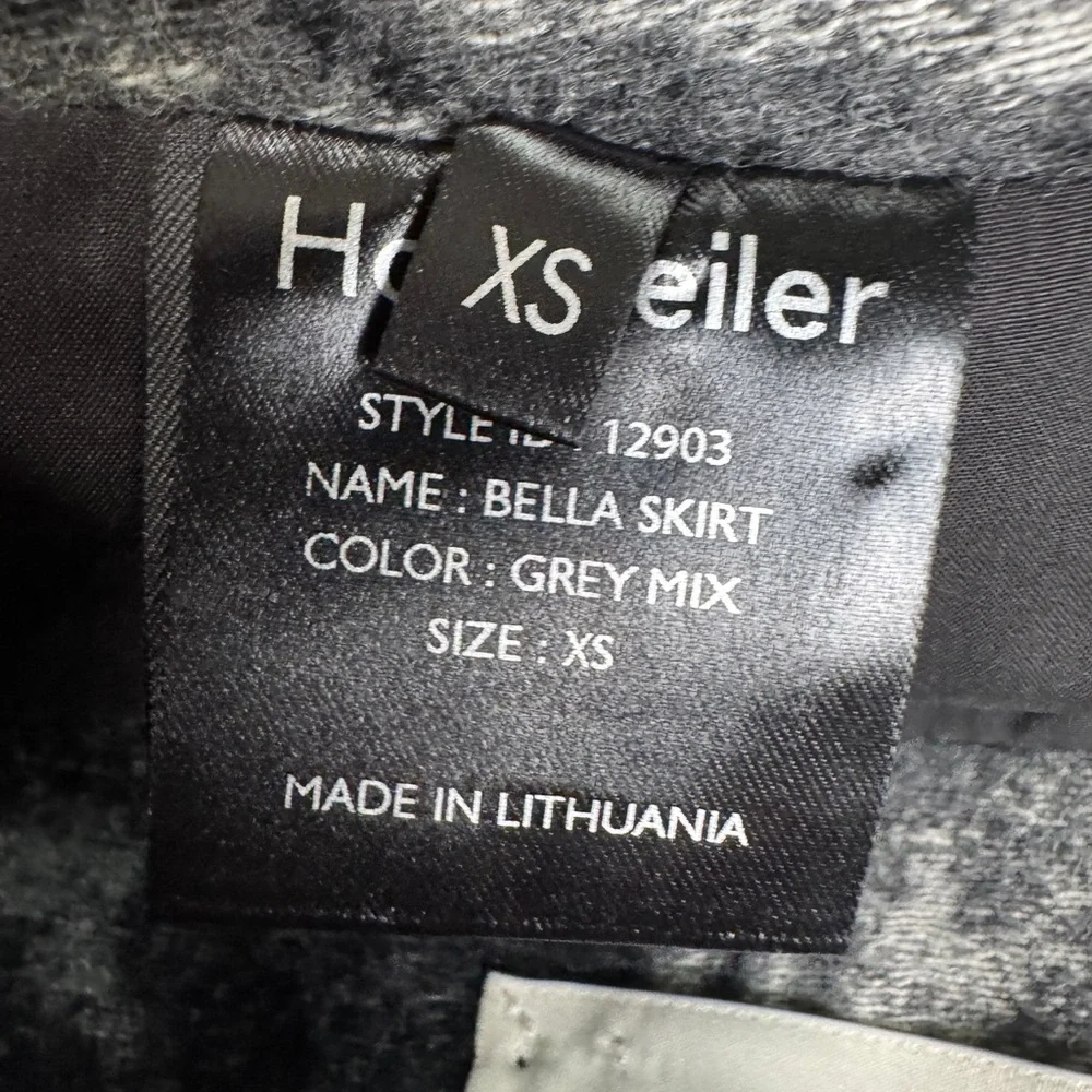 HOLZWEILER Wool Blend Bella Mini Skirt w/ Slit Grey Mix Size XS